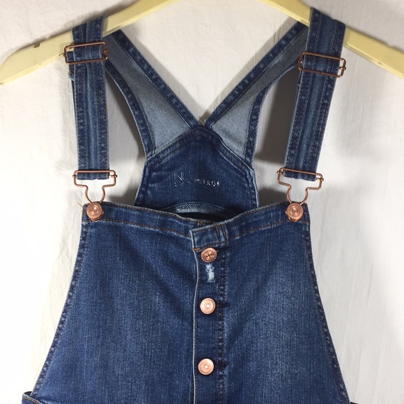 Denim Distressed Shortalls Size L/G  (11-13) - Picture 2 of 7